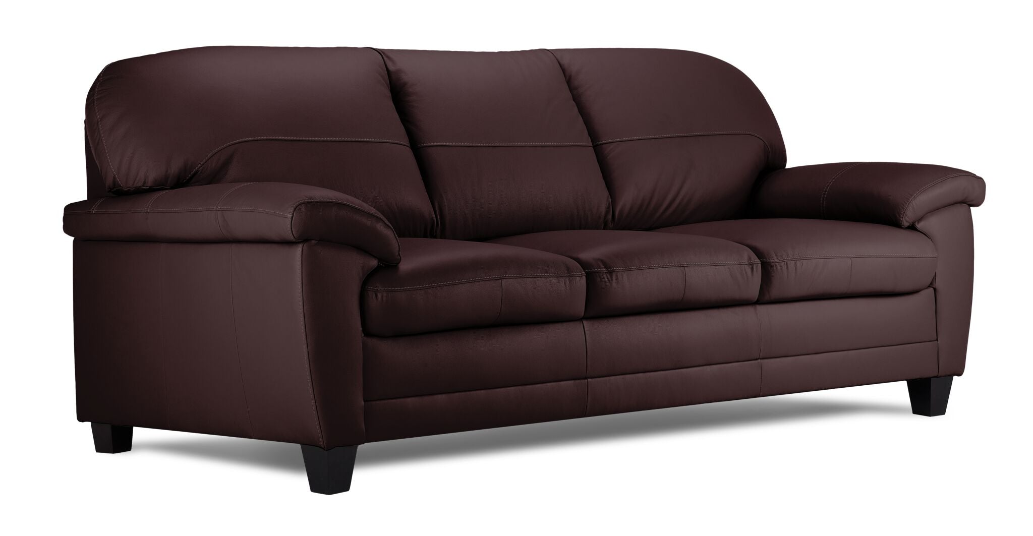 Raphael Leather Sofa, Loveseat and Chair Set - Mocha