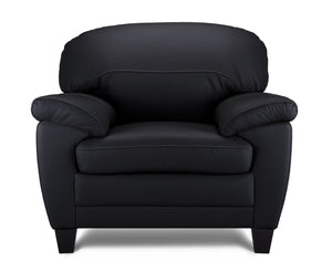 Raphael Fauteuil en cuir – noir corbeau