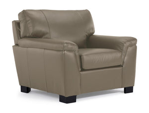 Reynolds Fauteuil en cuir - gris