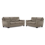 Reynolds Leather Sofa and Loveseat Set - Grey