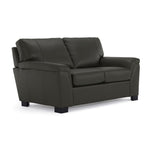 Reynolds Leather Loveseat - Dark Grey