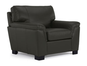 Reynolds Fauteuil en cuir - gris foncé
