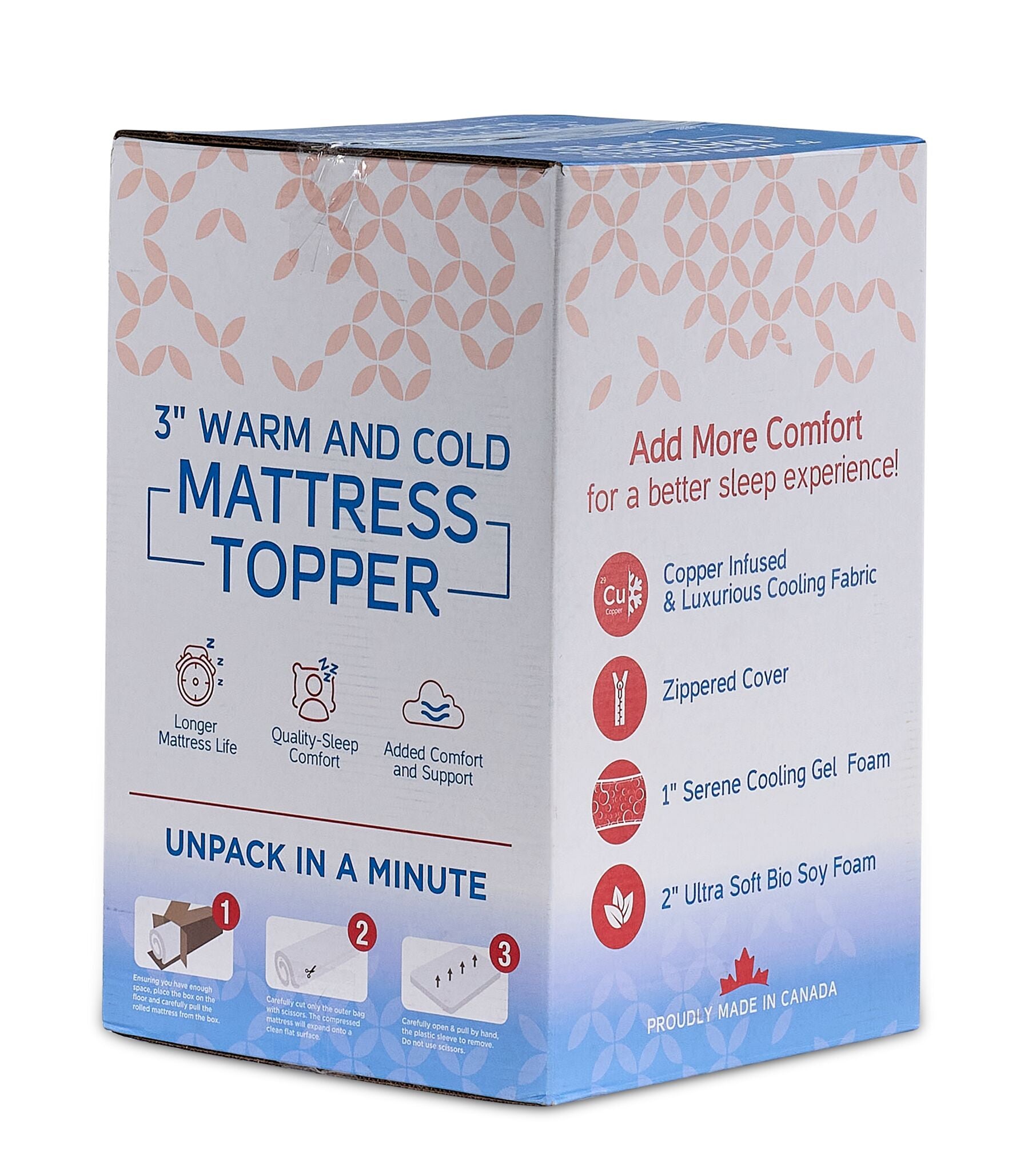 So Sleepy 3" Warm and Cold King Mattress Topper
