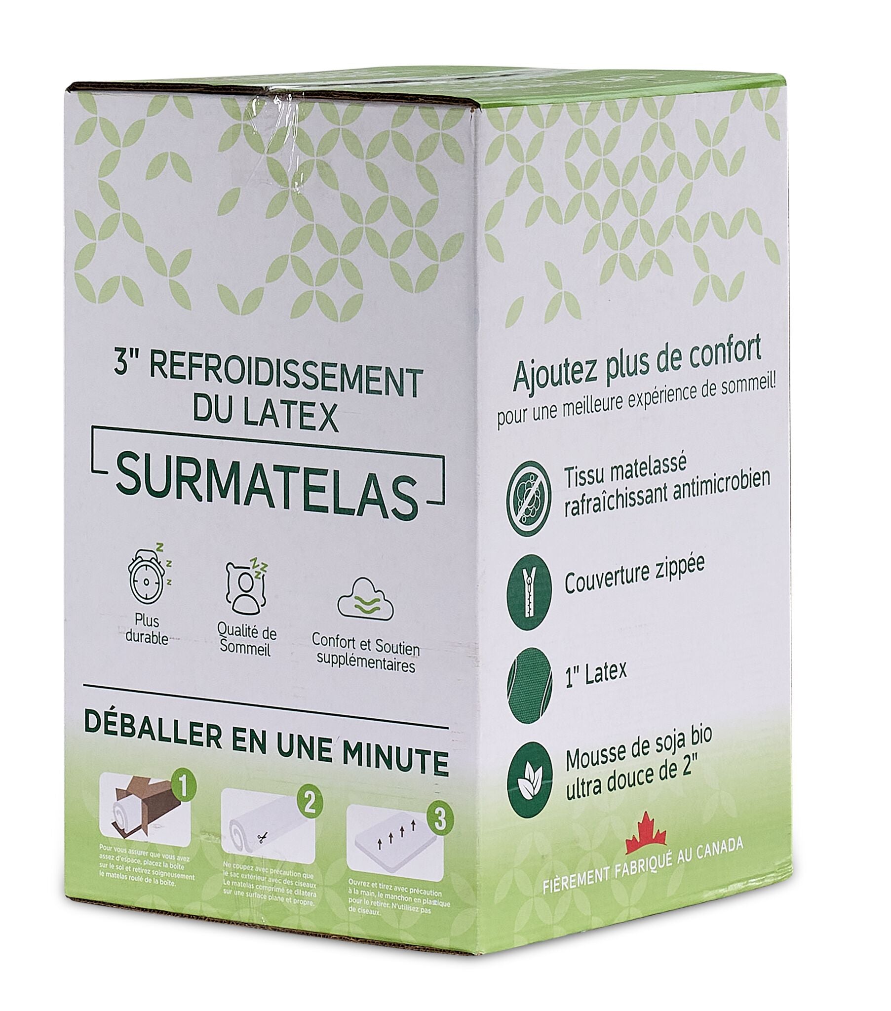 So Sleepy 3" Latex Cooling Full Mattress Topper