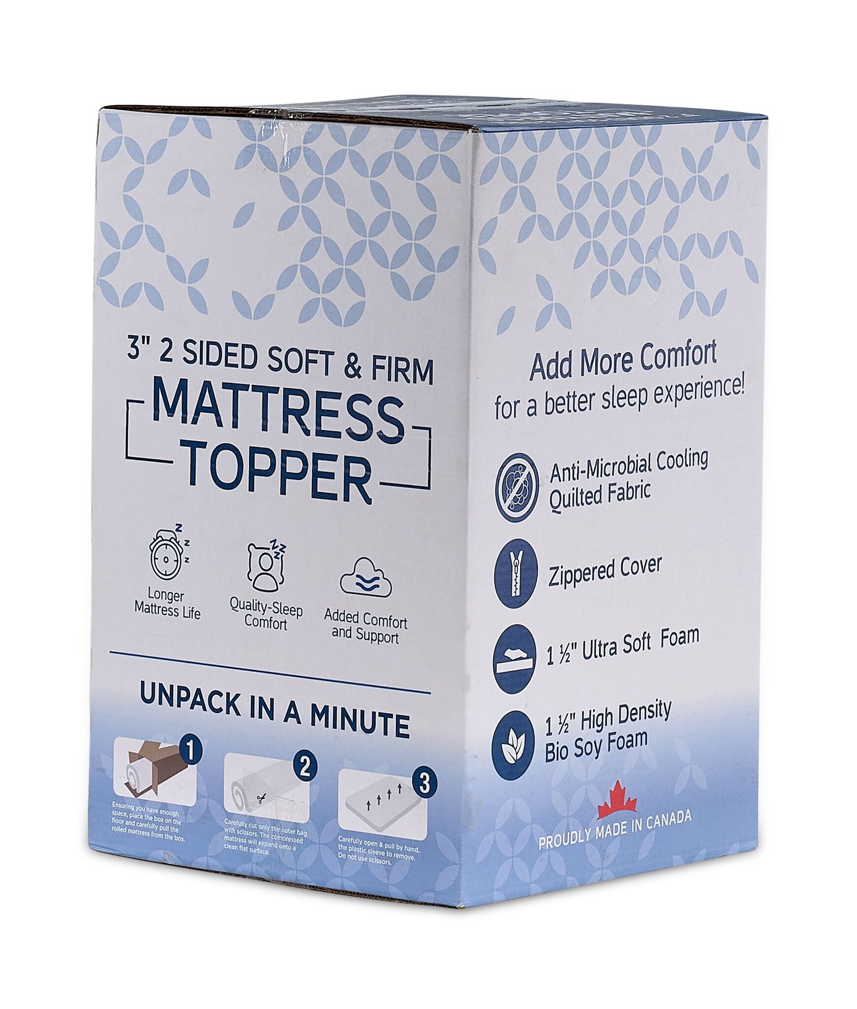 So Sleepy 3" Two-Sided Soft and Firm Twin Mattress Topper