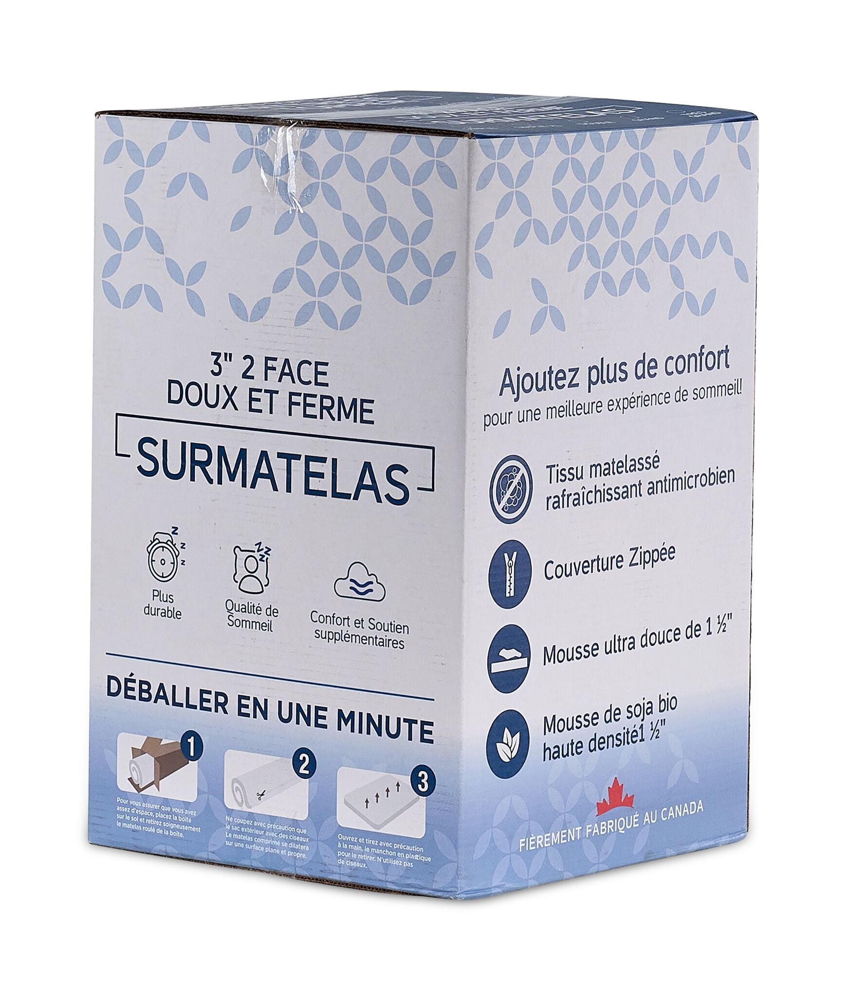 So Sleepy 3" Two-Sided Soft and Firm Twin Mattress Topper