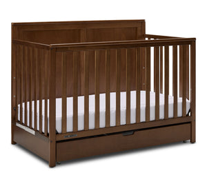 Delta Children Saint Lit de bébé convertible 6 en 1 avec tiroir de rangement – châtaigne