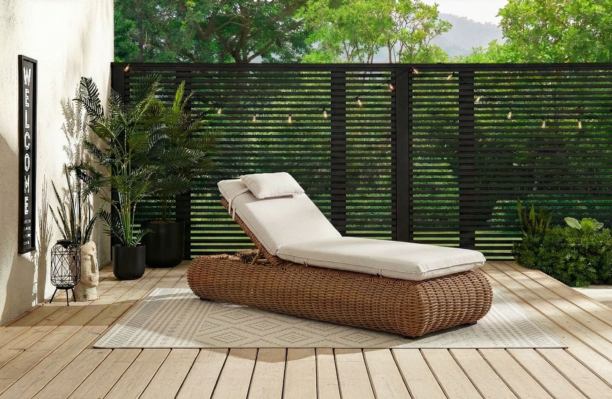 Salina Outdoor Lounger - Brown