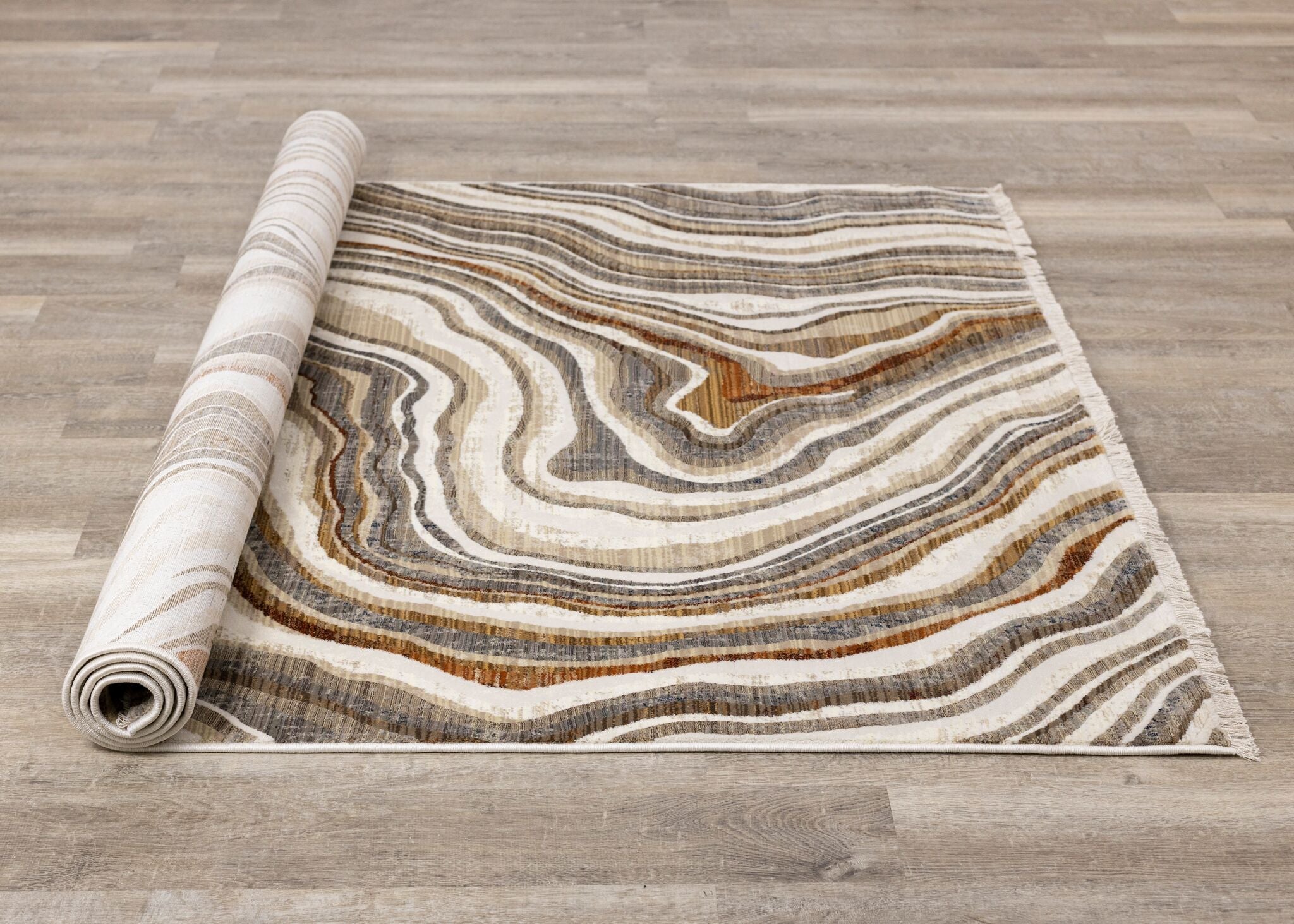 Desert Wave 5'3" x 7'10" Curvy Waves Area Rug - Beige