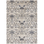 Midnight Garden 5'3" x 7'10" Ornate Leaf Pattern Area Rug - Cream