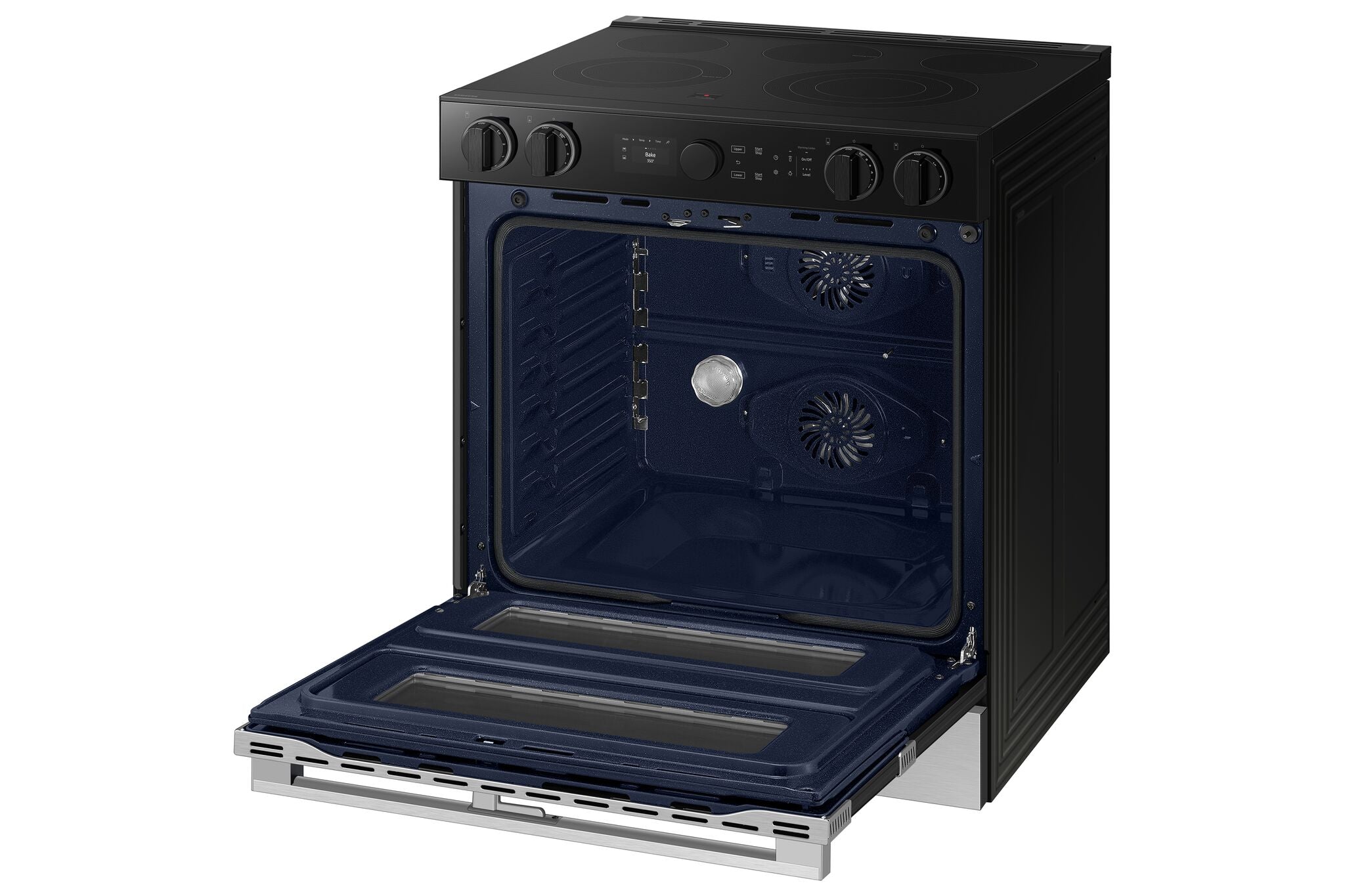 Samsung Stainless Steel Dual Door Slide-In Electric Range with Illuminated Knobs ( 6.3 Cu.Ft.) - NSE6DG8550SRAC