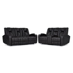 San Antonio Dual Power Reclining Sofa and Loveseat Set - Grey