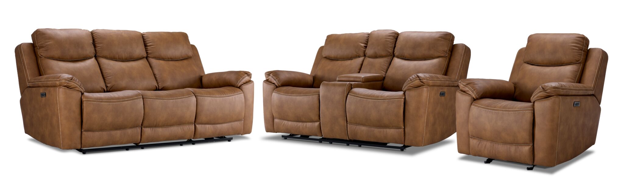Santa Fe Power Reclining Sofa, Loveseat and Chair Set - Copper