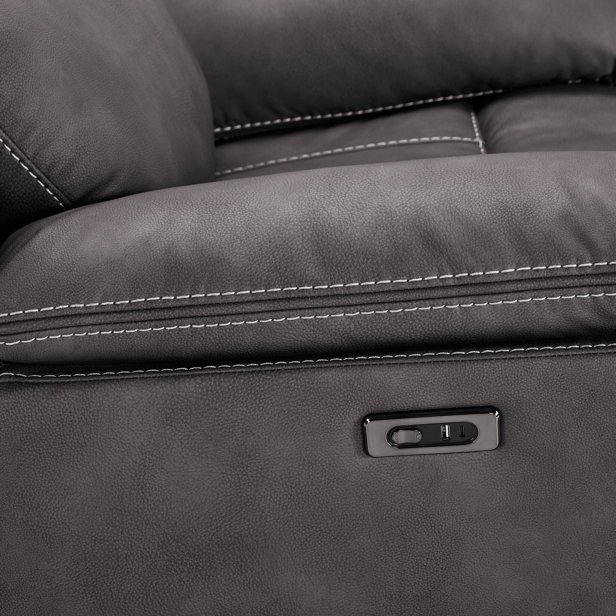 Santa Fe Power Reclining Sofa and Chair Set - Graphite