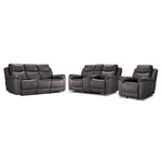 Santa Fe Power Reclining Sofa, Loveseat and Chair Set - Graphite