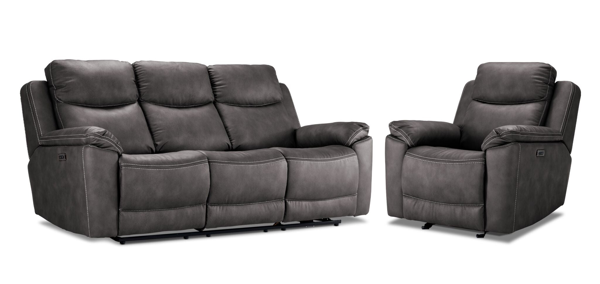 Santa Fe Power Reclining Sofa and Chair Set - Graphite