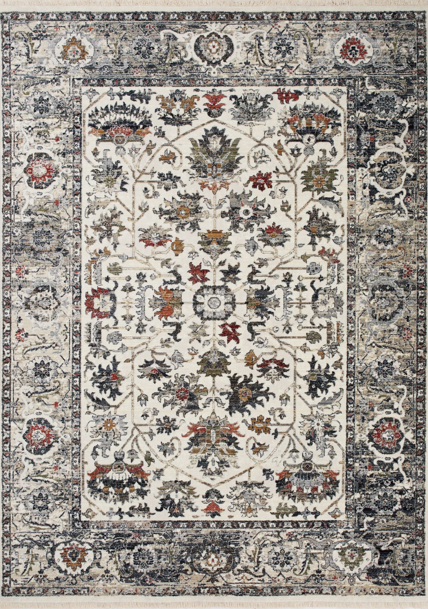 Serene 5'3" x 7'7" Intricate Border Area Rug