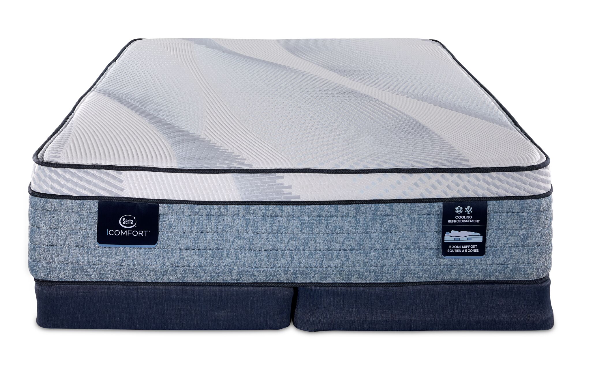 Serta iComfort® AIR 3 Medium Euro Top 13" Queen Mattress and Low Profile Split Boxspring Set