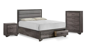 Sophie Chambre à coucher avec rangement 5 mcx grand – gris altéré