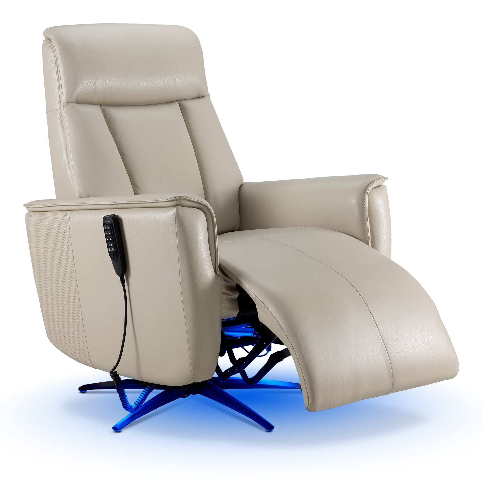 In Harmony - Sorrento Leather Dual Power Recliner - Cream