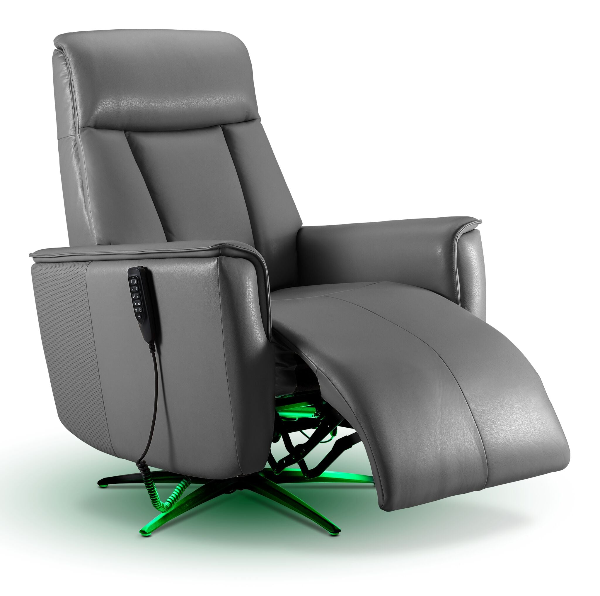 In Harmony - Sorrento Leather Dual Power Recliner - Grey