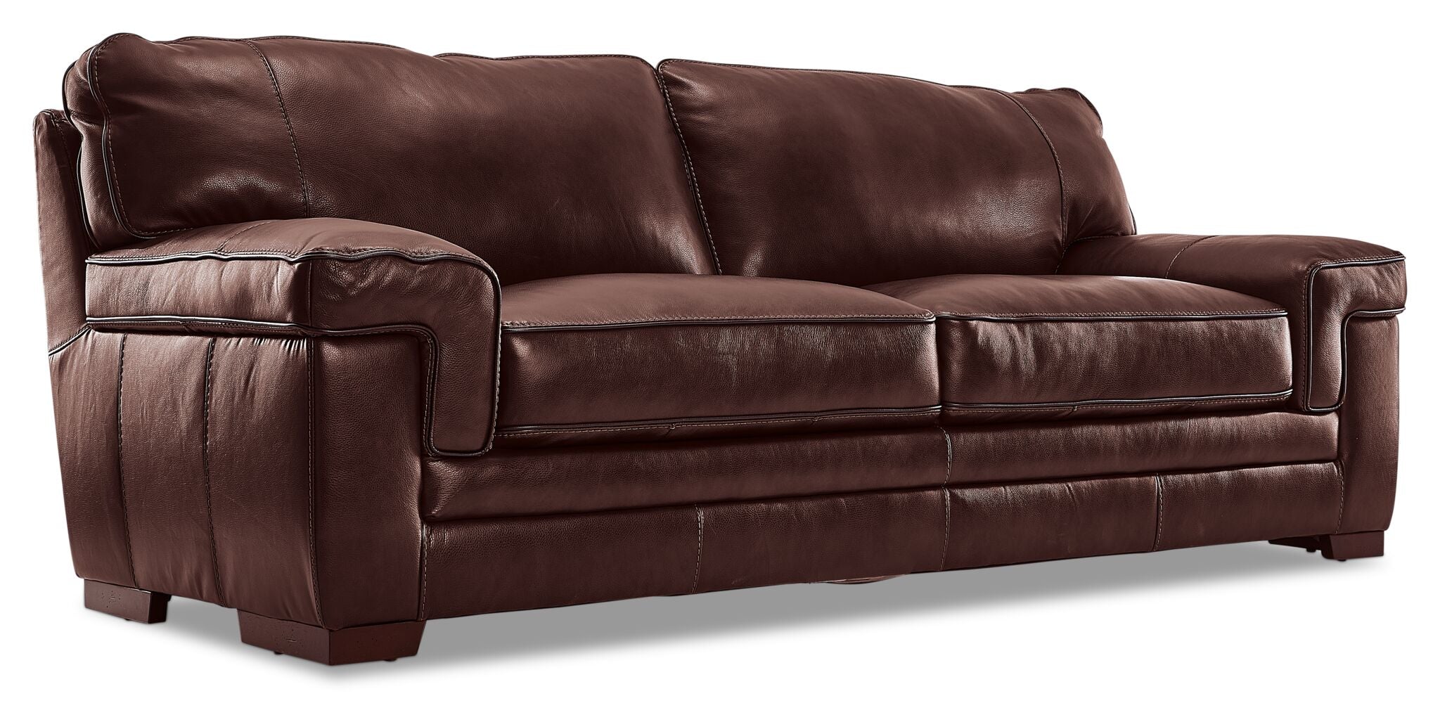 Stampede Leather Sofa, Loveseat and Chair Set - Hazelnut
