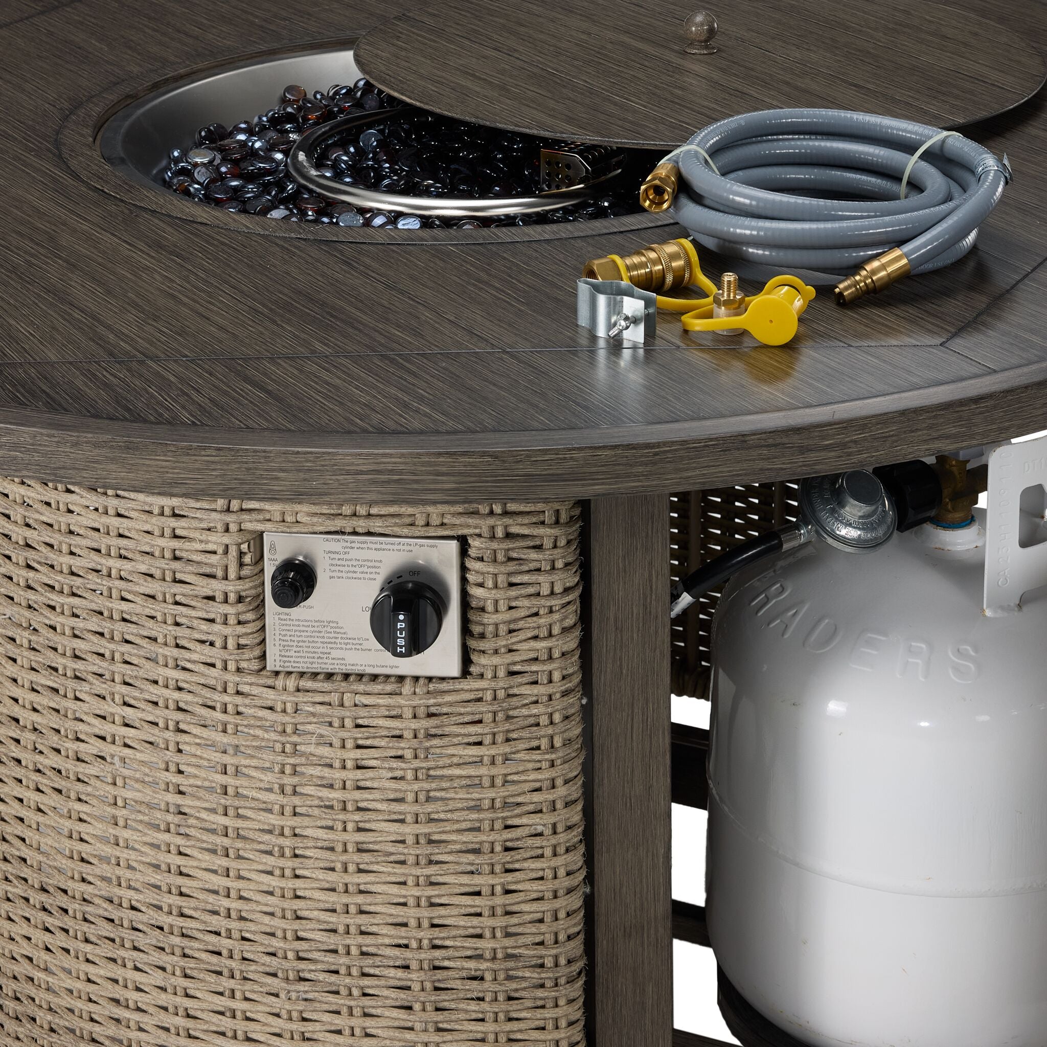 Staten Island Outdoor Fire Table - Grey