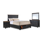 Stormy Ridge 6 - Piece Queen Storage Bedroom Package - Slate Black, Chicory