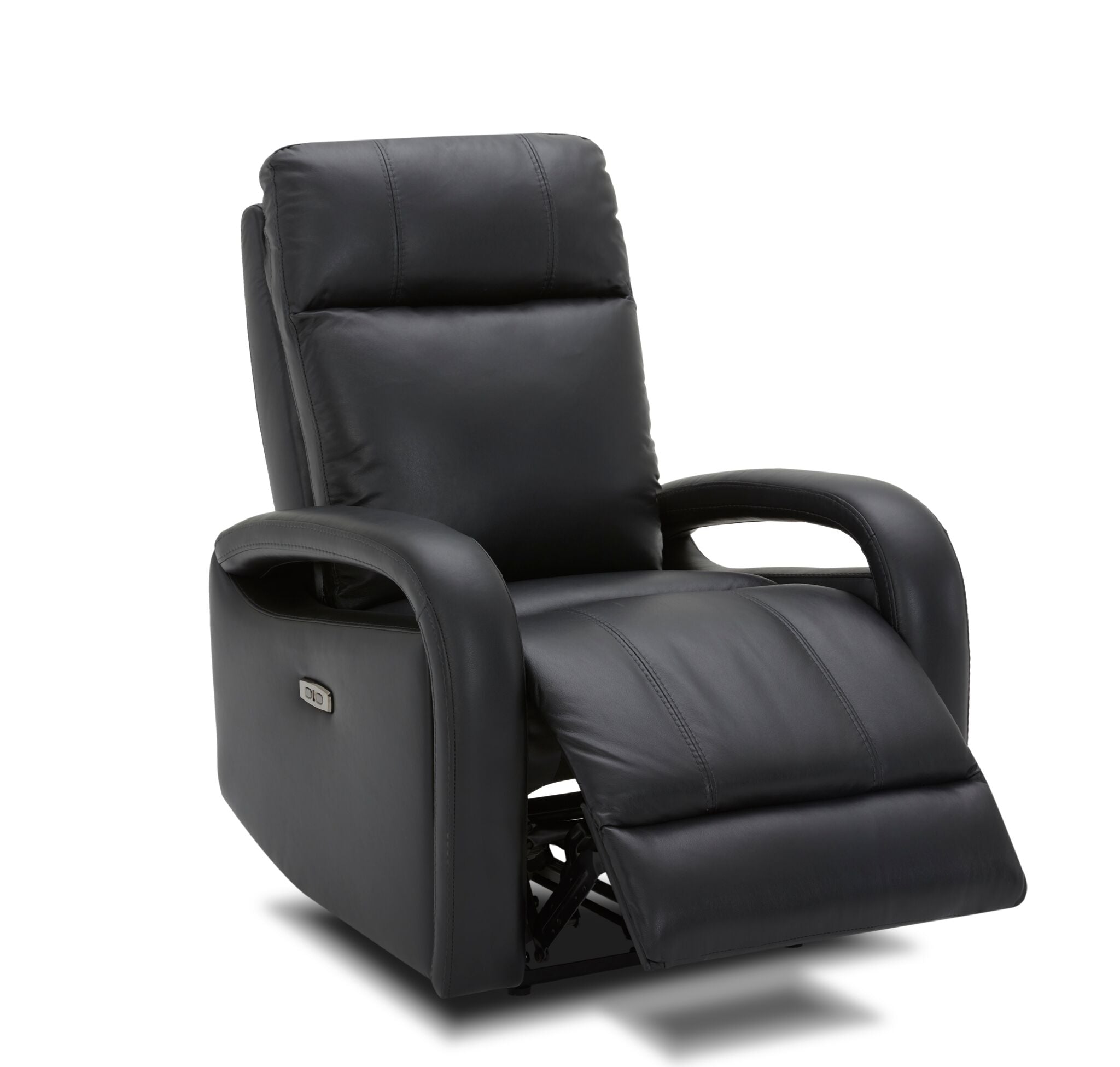 Stratus Leather Dual Power Swivel Glider Recliner - Charcoal