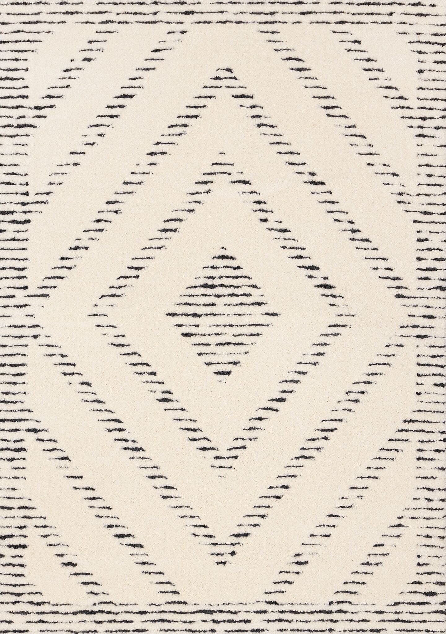 Talia 6'7" x 9'6" Striped Diamond Design Area Rug - Cream, Black