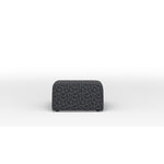 Caleb Square Accent Ottoman - Boxes Dark Blue