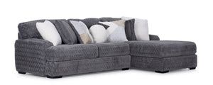 Teddy Sectionnel 2 mcx avec fauteuil allongé à droite - gris