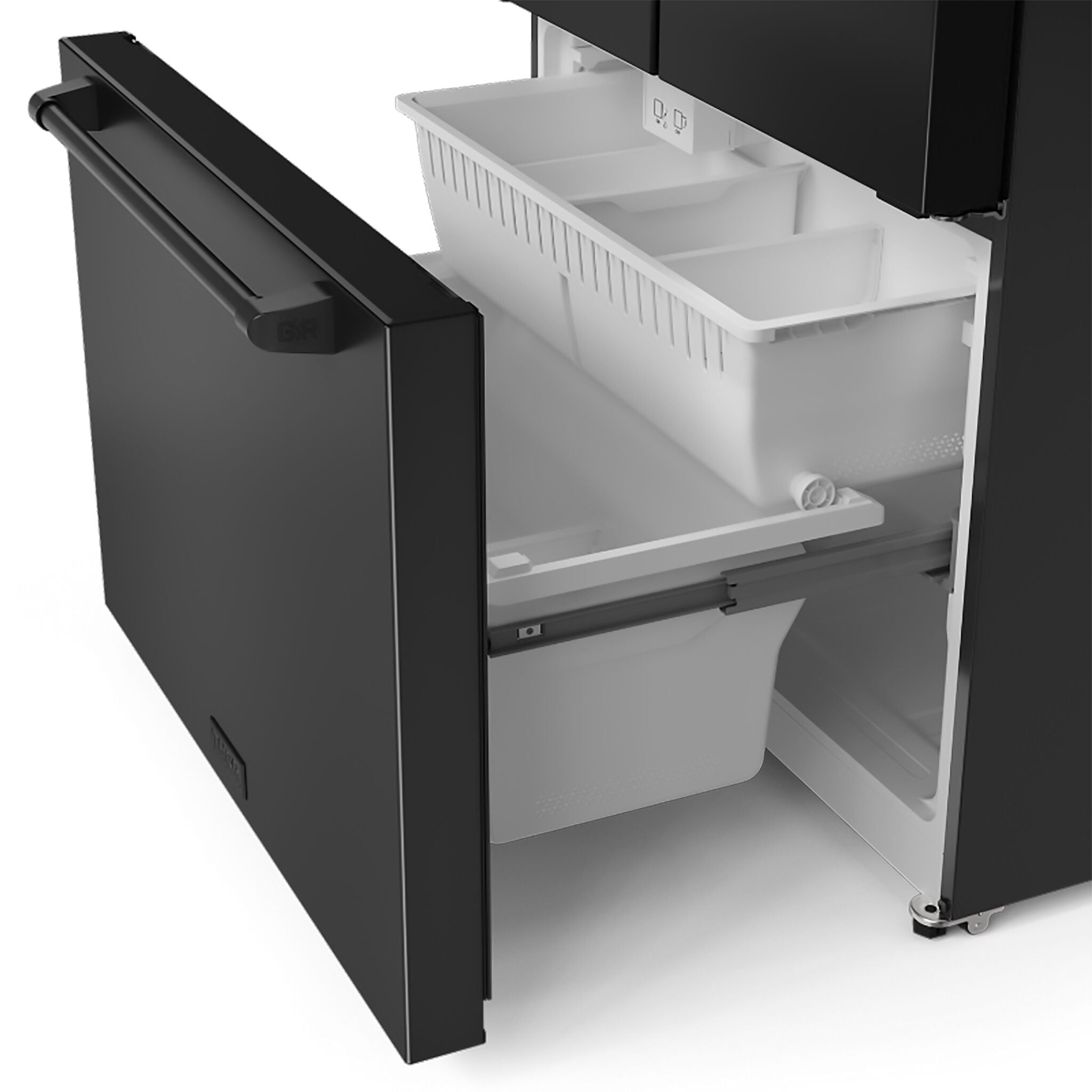 Thor Kitchen - Gordon Ramsay Collection 36" 20.3 Cu. Ft. Matte Black Counter-Depth French Door Refrigerator with Ice Maker - RF3621CTD00