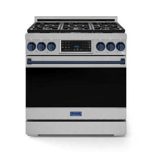 Thor Kitchen Série Gordon Ramsay Cuisinière au gaz professionnelle autonome 6,0 pi³ acier inoxydable RSG36-BLU