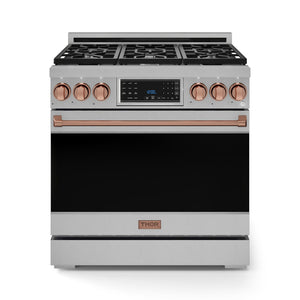 Thor Kitchen Série Gordon Ramsay Cuisinière au gaz professionnelle autonome 6,0 pi³ acier inoxydable RSG36-RSG
