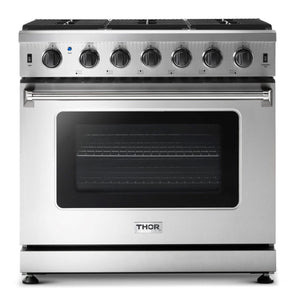 Thor Kitchen Cuisinière au gaz autonome 6,0 pi³ acier inoxydable LRG3601U