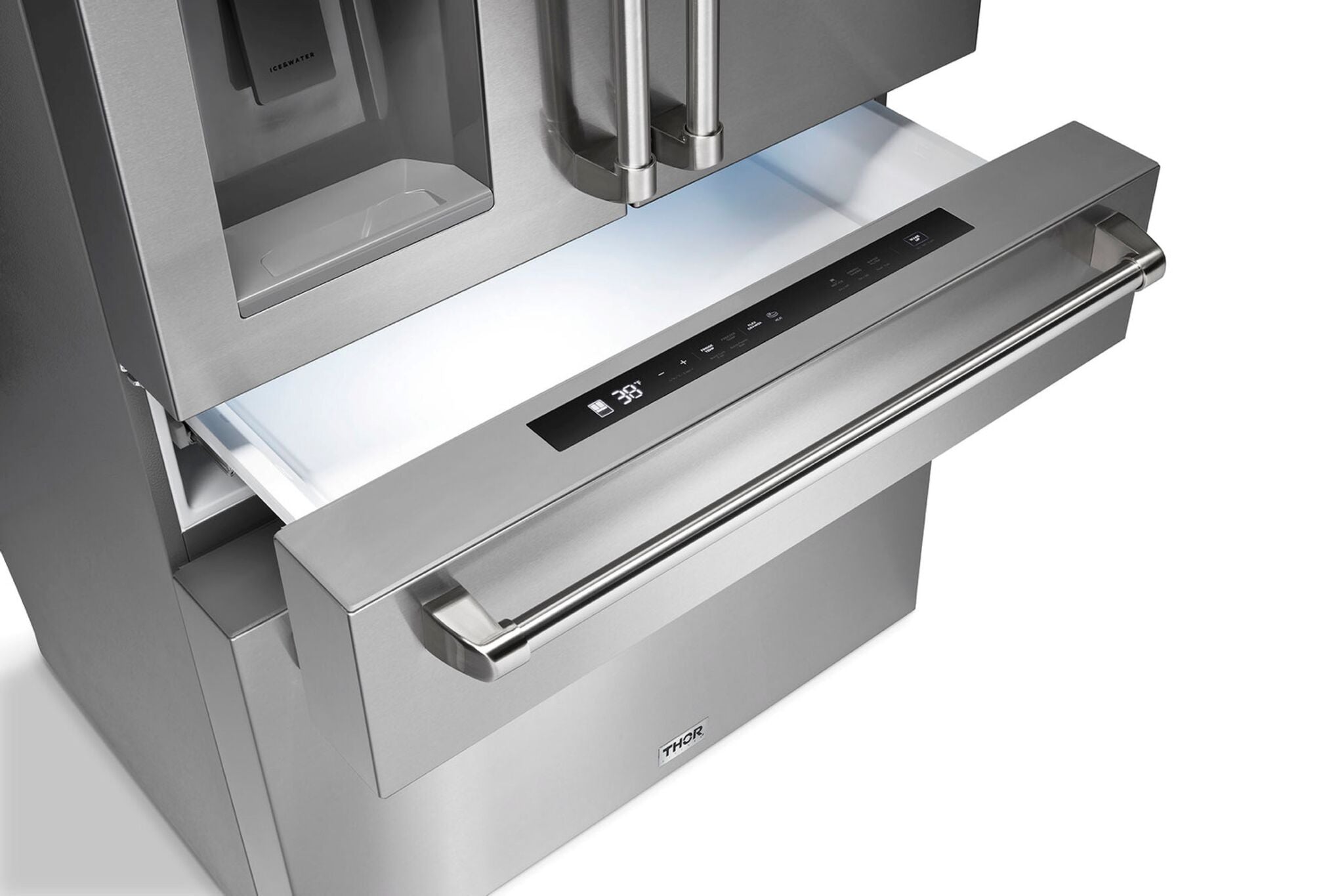 Thor Kitchen 36" 21.6 Cu. Ft. Stainless Steel French Door Refrigerator with Ice and Water Dispenser - TRF3601FD