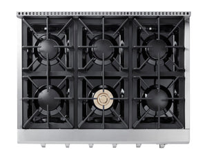 Thor Kitchen Surface de cuisson au gaz 36 po acier inoxydable HRT3618U