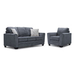 Tilley Sofa and Chair Set - Charcoal