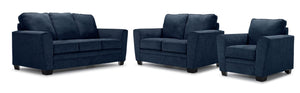 Tilley Sofa, causeuse et fauteuil - indigo