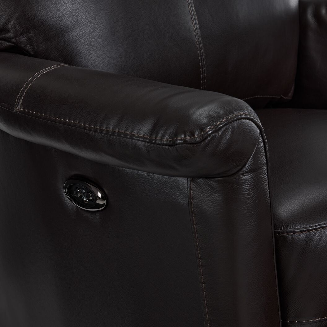 Torino Leather Power Recliner - Brown
