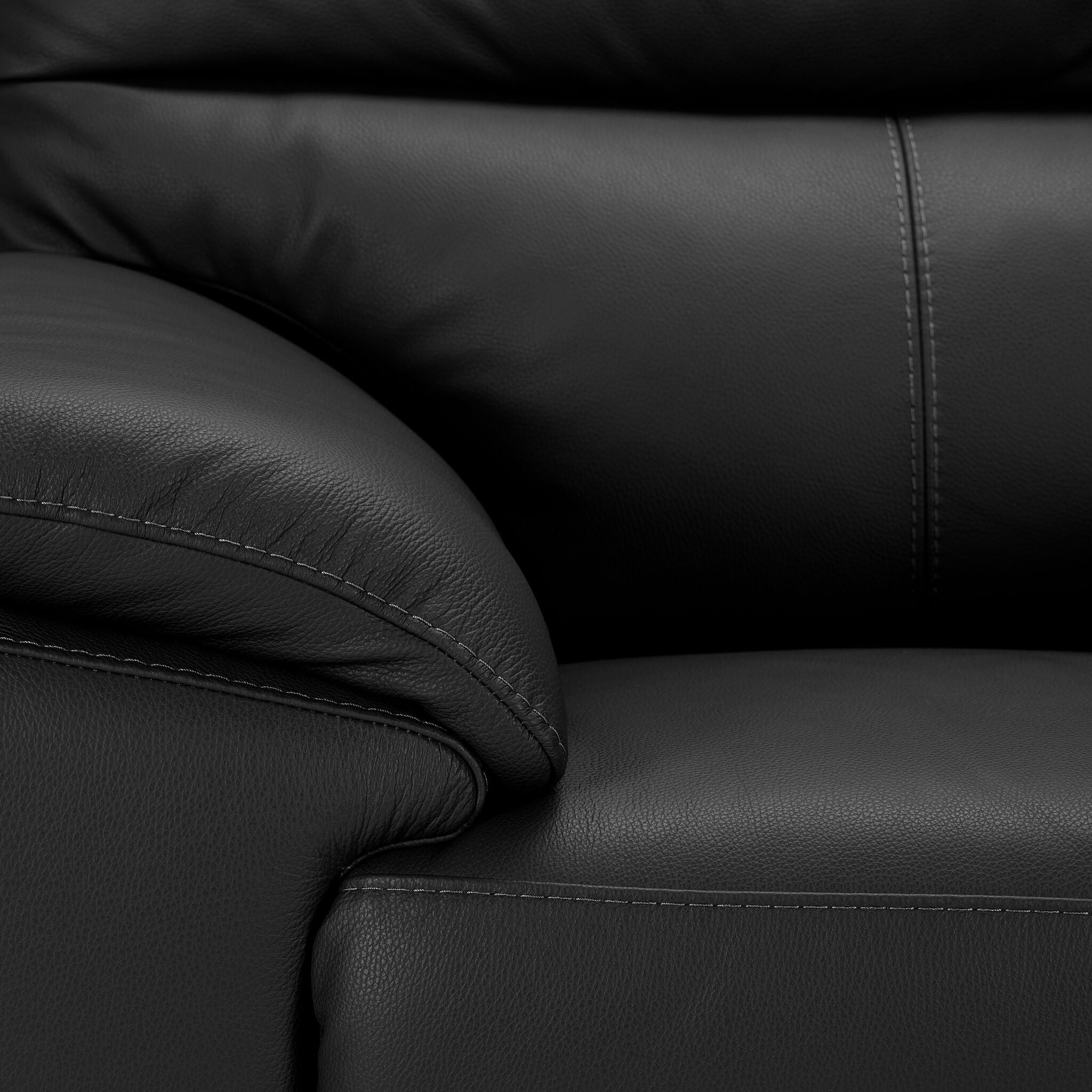Toscana Leather Sofa and Chair Set - Black