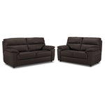 Toscana Leather Sofa and Loveseat Set - Chocolate