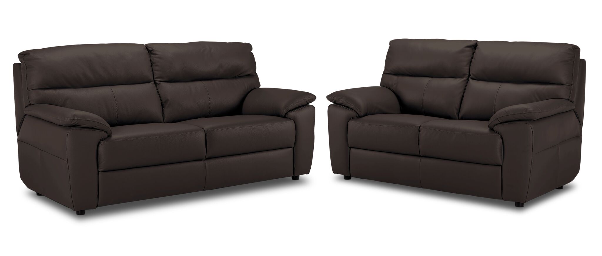 Toscana Leather Sofa and Loveseat Set - Chocolate