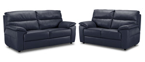 Toscana Ens. Sofa et causeuse en cuir - marine