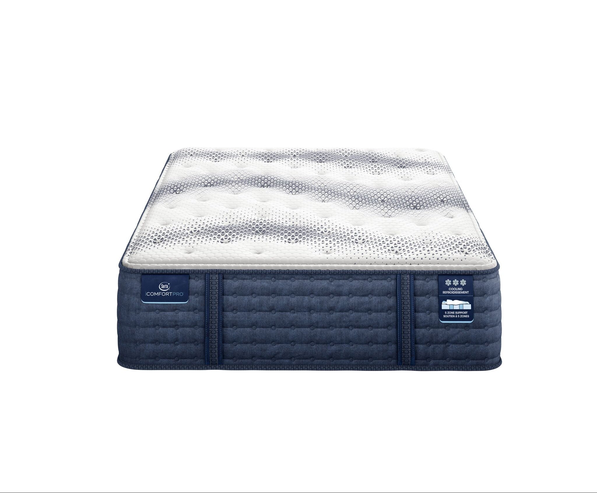 Serta iComfort PRO Tropea Tight Top Plush Queen Mattress and Low Profile Split Boxspring Set