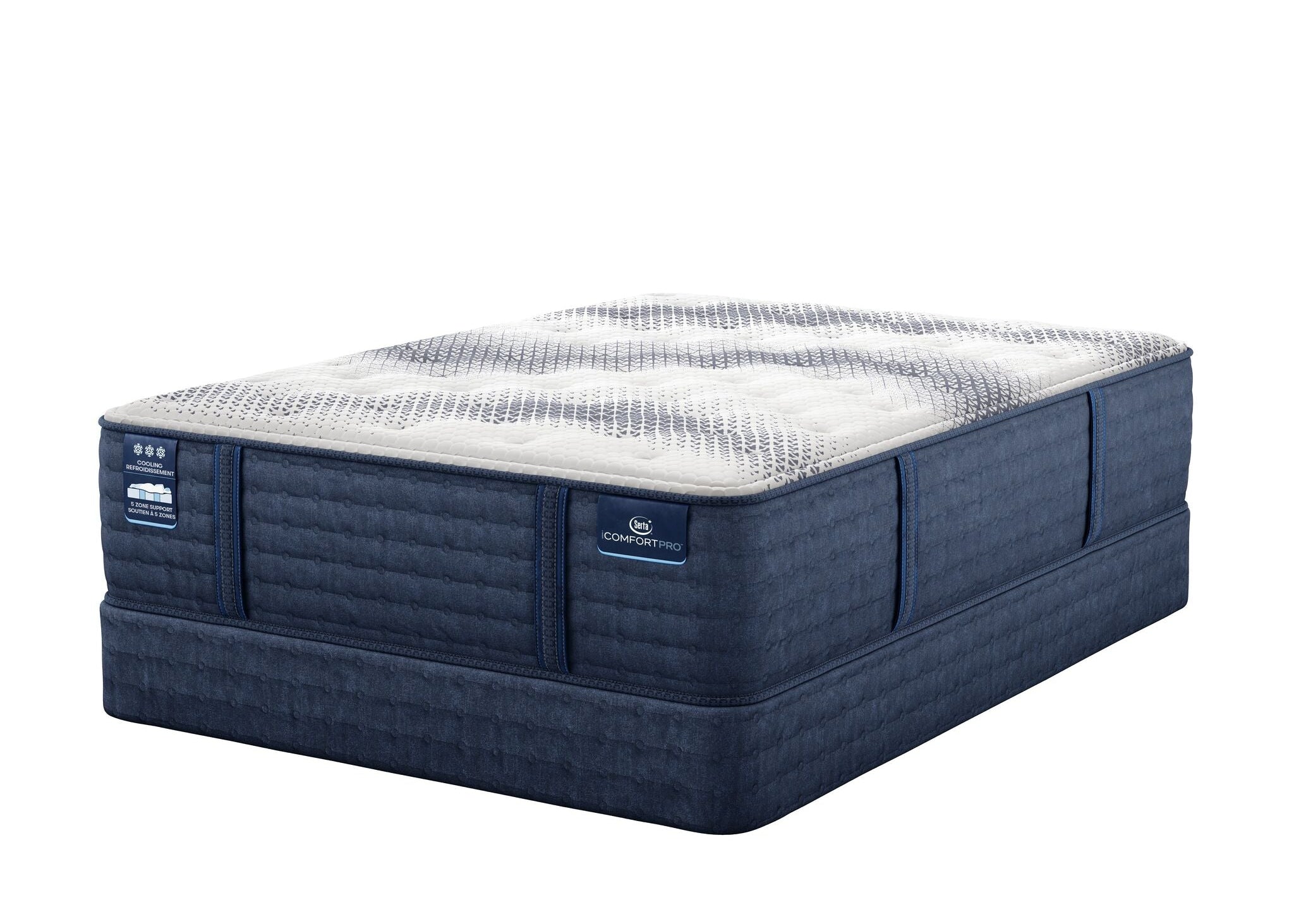 Serta iComfort PRO Tropea Tight Top Plush Queen Mattress and Split Boxspring Set