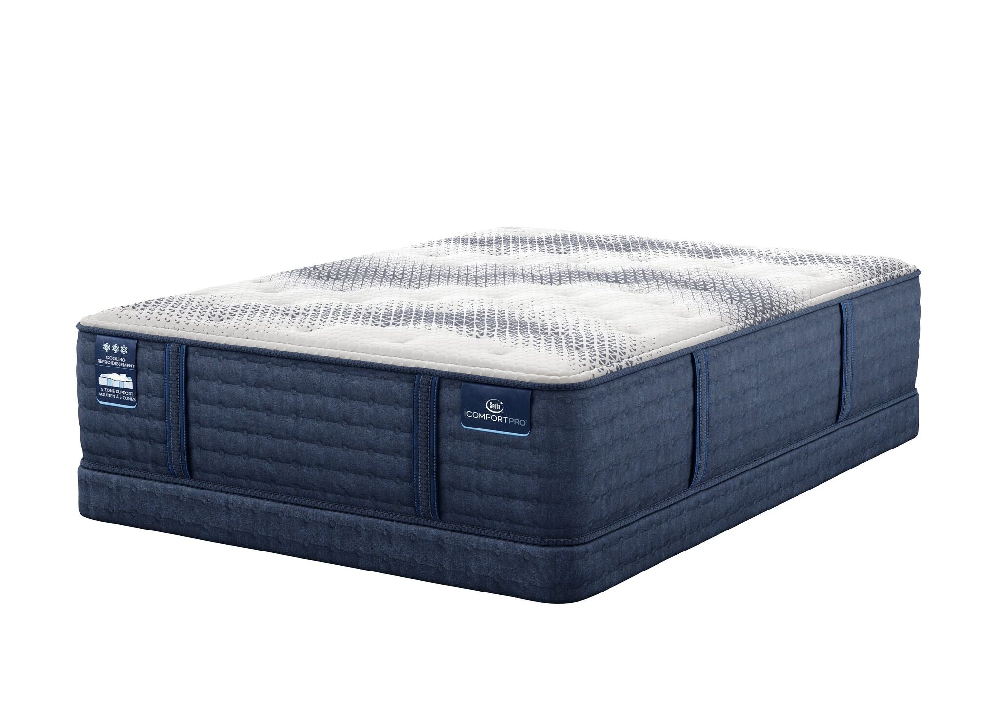 Serta iComfort PRO Tropea Tight Top Plush Queen Mattress and Low Profile Boxspring Set