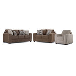 Tuscan Sofa, Loveseat and Chair Set - Brown, Grey