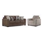 Tuscan Sofa and Chair Set - Brown, Grey